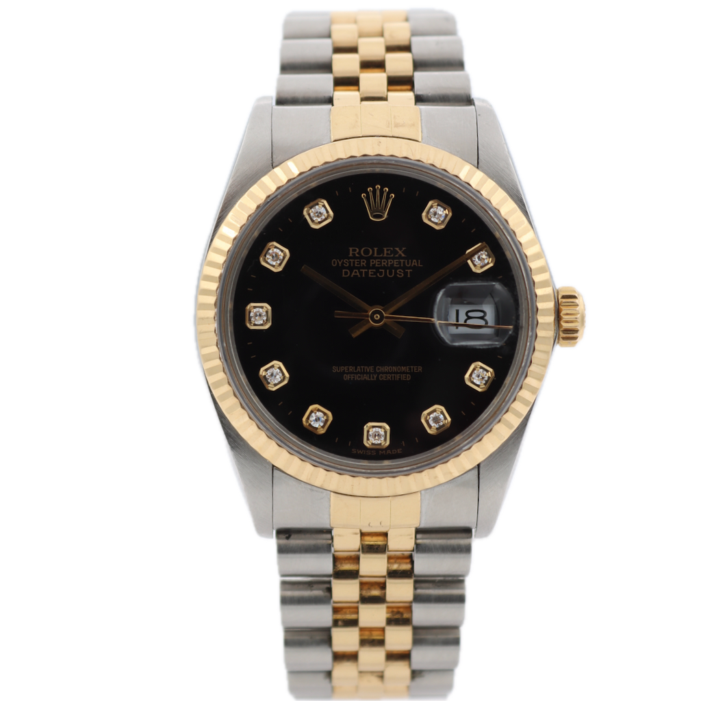 Vintage Rolex 16013 Datejust Men's Automatic Wristwatch Steel & GoldDiamond