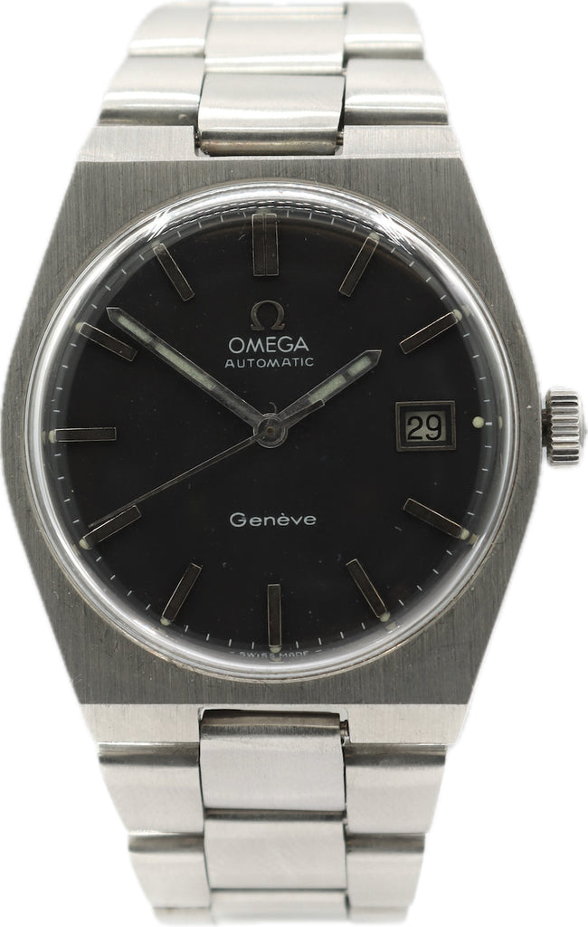 Vintage 35mm Omega 166.099 Geneve Men's Automatic Wristwatch 1480 Swiss Steel