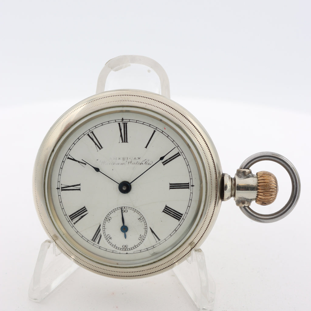 Antique 18s Waltham Swingout Hunter Config. Pocket Watch Sterling Nickel