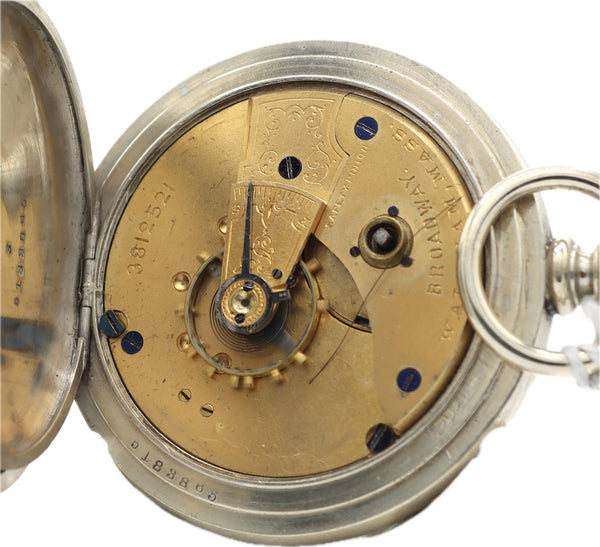 Antique 18 Size Waltham Canadian Dial Key Wind Pocket Watch Broadway Oresilver
