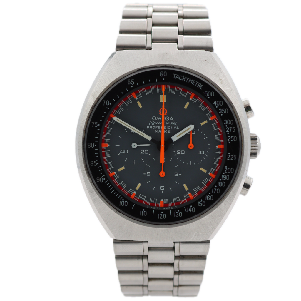 Vintage Omega Speedmaster Mark II Men's Chronograph Wristwatch Grand Prix Dial