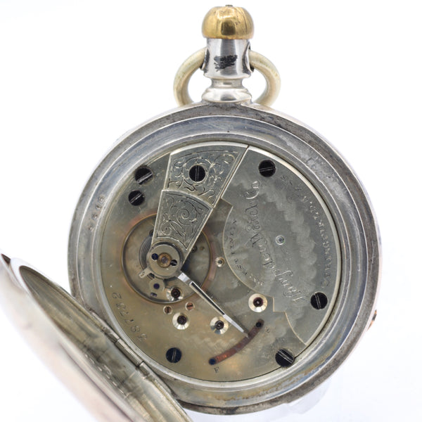 Antique 18s 1885 Hampden 11 Jewel Mechanical Pocket Watch 57 Coin Silver USA