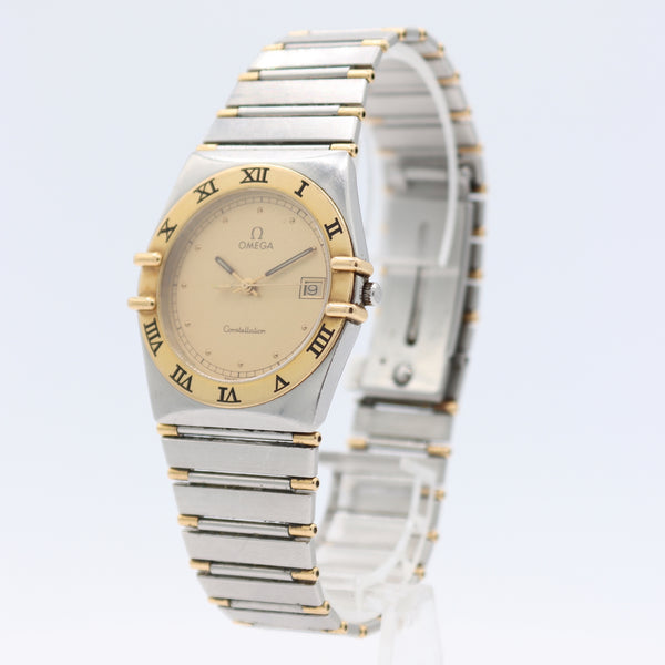Vintage Omega 396.1070/1080 Constellation Men's Quartz Wristwatch Swiss Two Tone