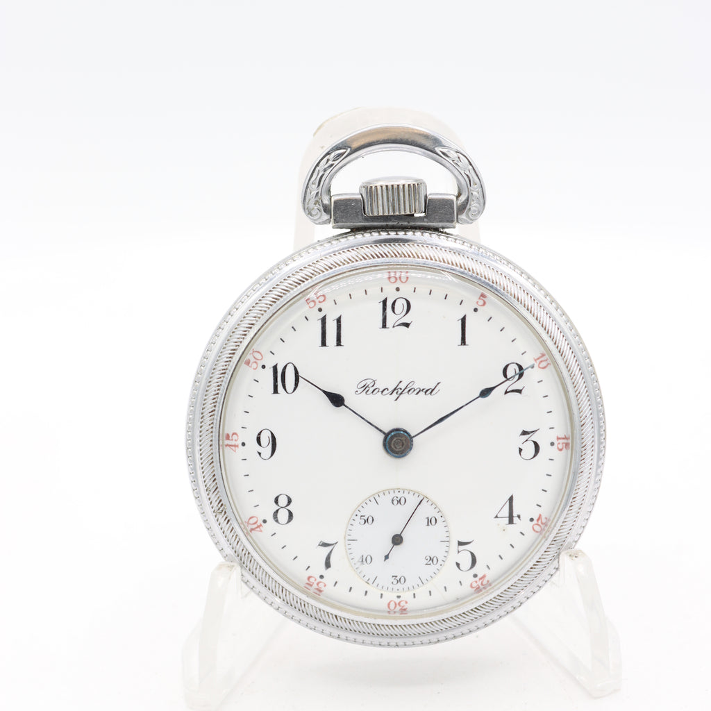 Antique 18s 1910 Rockford 17 Jewel Mechanical Pocket Watch 935 Silveroid