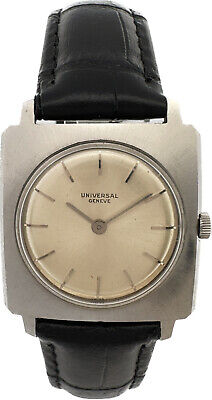 Vintage Universal Geneve 17J Men's Mechanical Wristwatch 42 Swiss Steel Square