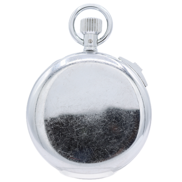 Antique 51mm Minerva 7j Mechanical Stop Watch RFV Depose Chrome Plated Swiss