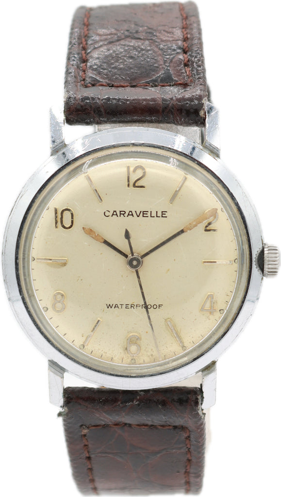 Vintage 33mm 1963 Caravelle Men's Mechanical Wristwatch Stainless and Chrome