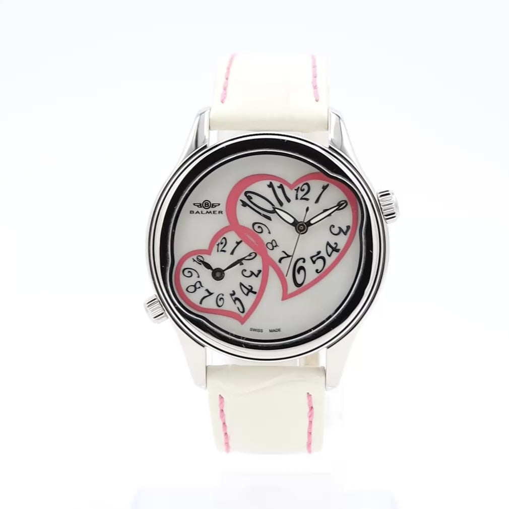 Balmer Dual Pink Heart MOP Dial 131