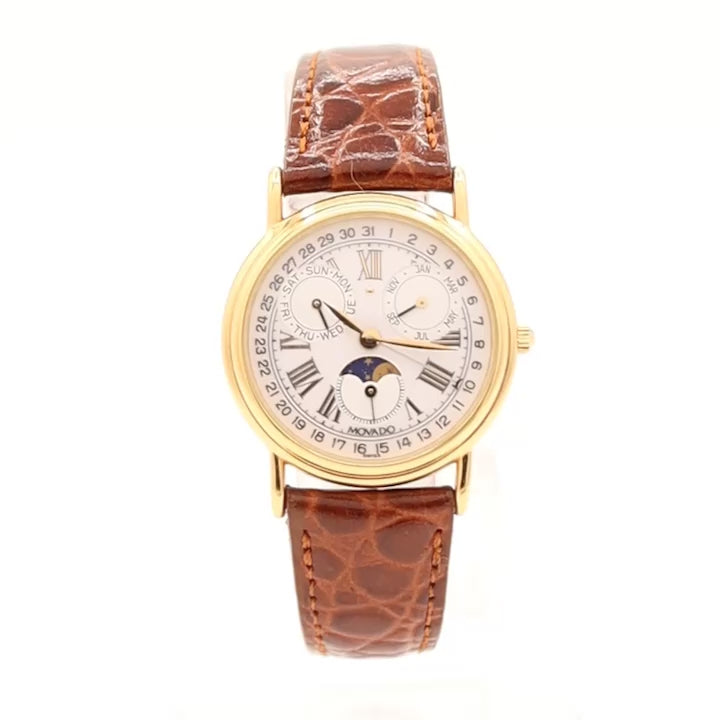 Movado Moon Phase Triple Calendar 87-03-822 1998