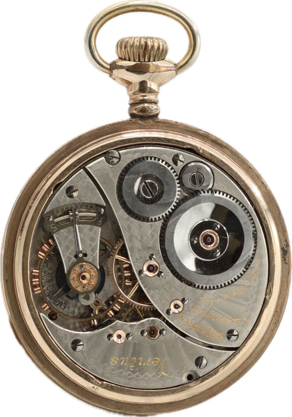 Antique Elgin Veritas 23 Jewel Mechanical Pocket Watch 453 10k Gold Filled Runs