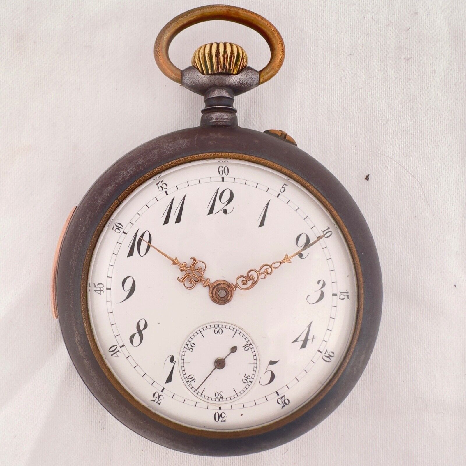 Antique Unsigned LeCoultre Minute Repeater Pocket Watch Gun Metal Swis