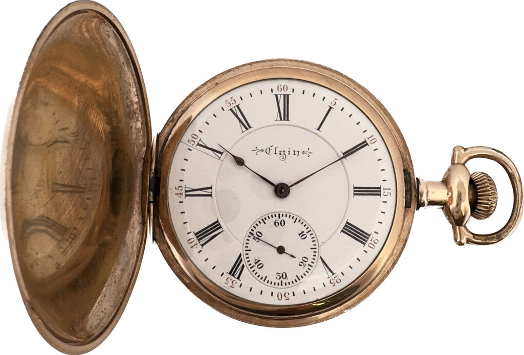 Antique 16 Size Elgin 21 Jewel Hunter Pocket Watch Grade 156 Gold Filled Rare