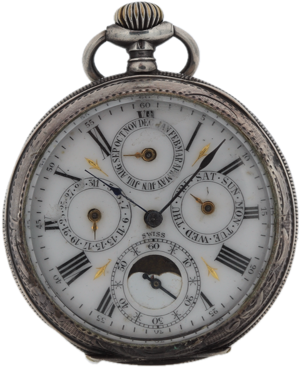 JH Hasler Triple Date Moon Phase