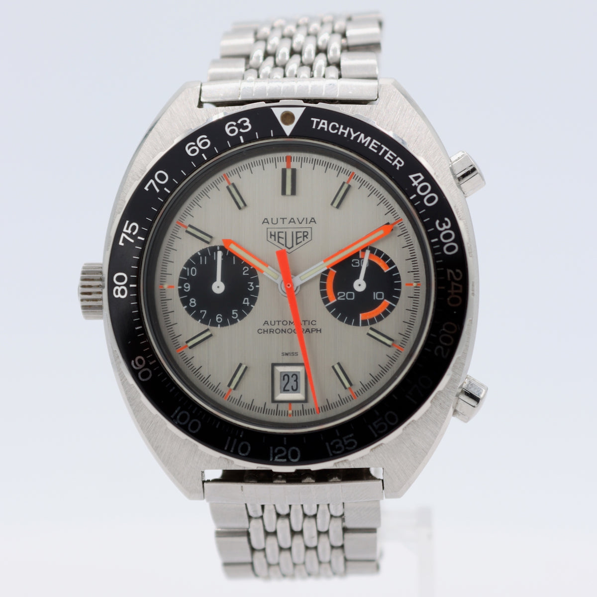 Heuer Autavia "Orange Boy" Silver 11630 1970's