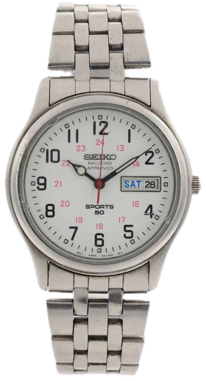 Seiko Railroad approved Day Date 7N43-9A78
