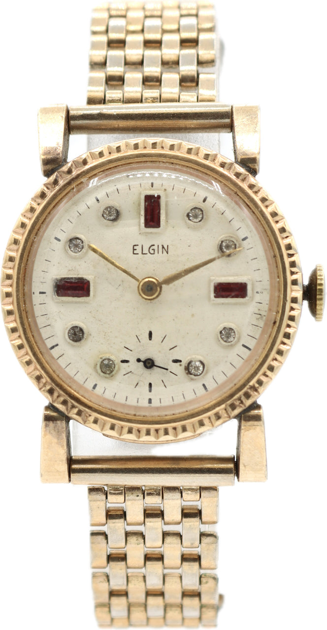 Elgin Jeweled Dial & Coin Style Bezel