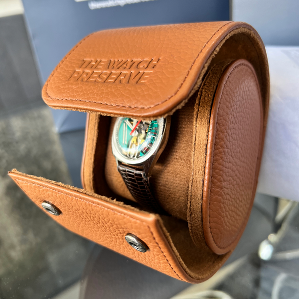 Genuine Leather Watch Roll - Single