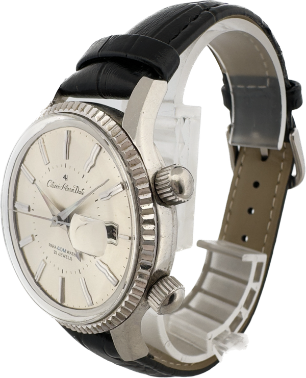 Vintage Citizen Alarm Date Parawater 21J Men's Mechanical Wristwatch 3101 Steel