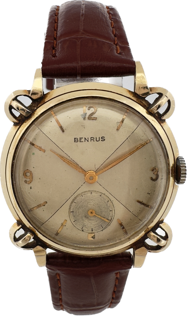 Benrus 14k top gold watch value