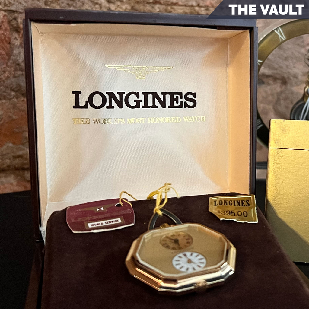 Vintage Longines Dual Time 16402 Mechanical Pocket Watch Swiss NOS