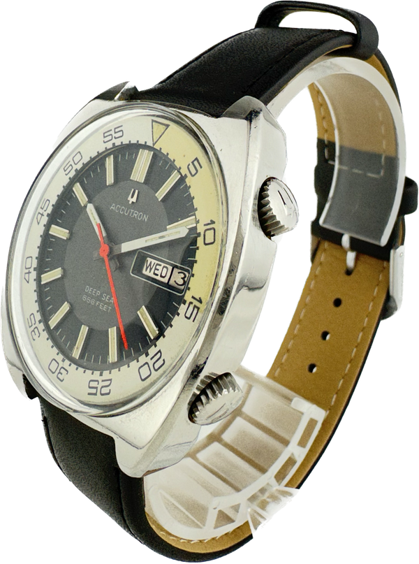 Vintage Bulova Deep Sea 781 Men's Tuning Fork Wristwatch 218 2 Stainless Runs