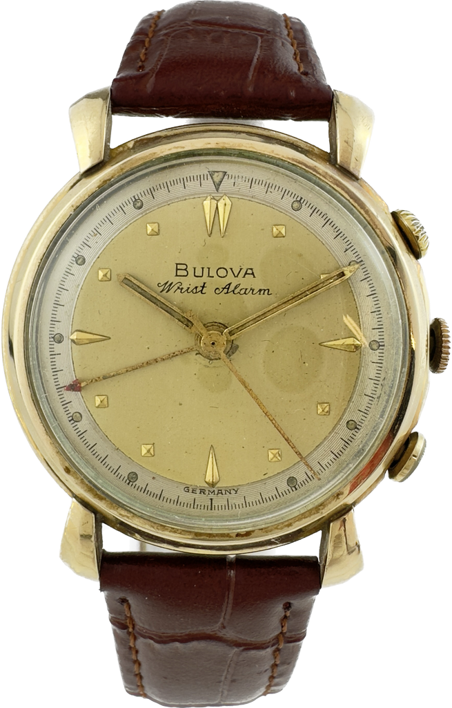 Vintage Bulova Wrist Alarm Men's Mechanical Wristwatch 12-B 10k Gold Filled Runs