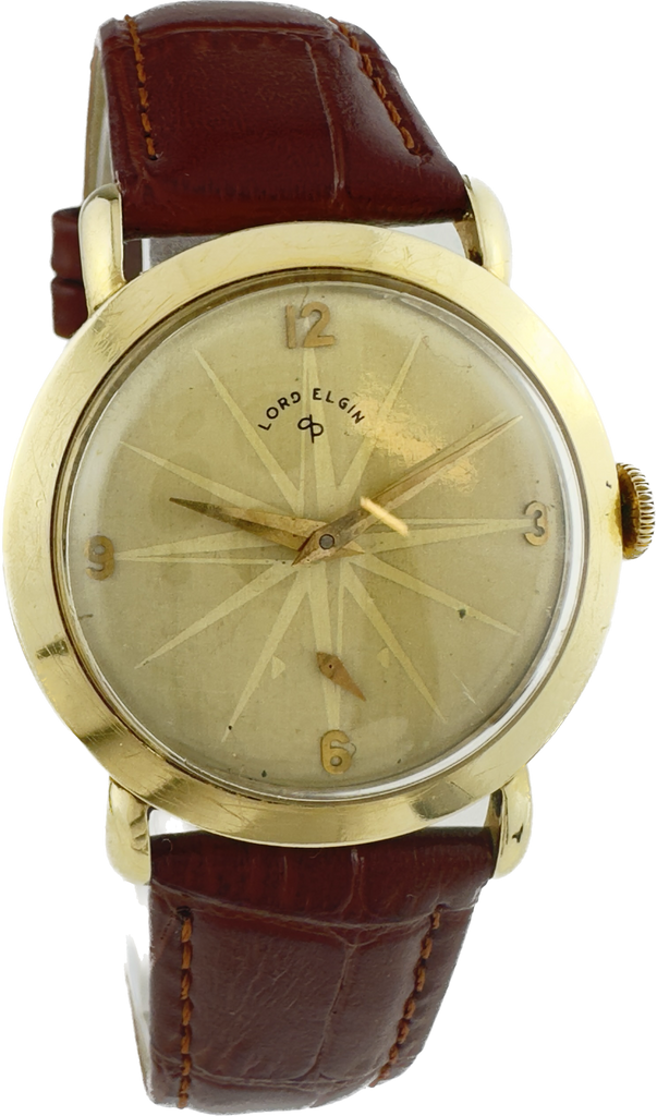 Elgin mens gold watch hot sale