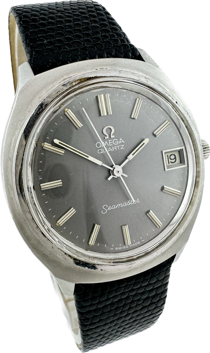 Vintage Omega Seamaster 196.0072 Men's Quartz Wristwatch Steel w Gray ...