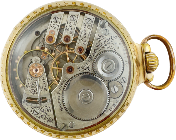 Antique 16 Size Elgin  21 Jewel Mechanical Pocket Watch  Grade 156 w Railroad Case