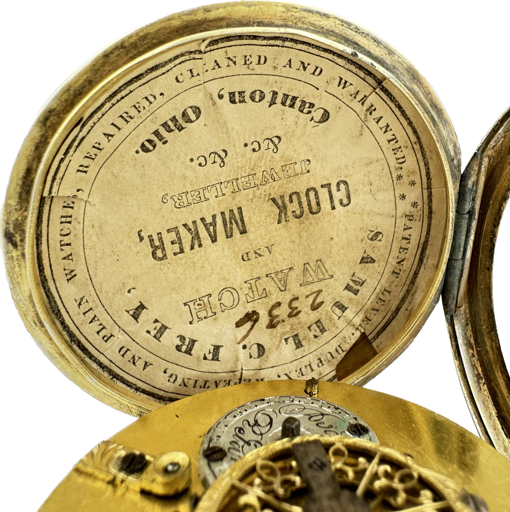 Antique Key Wind Fusee Pocket Watch French w Fancy Enamel Painted Scen ...