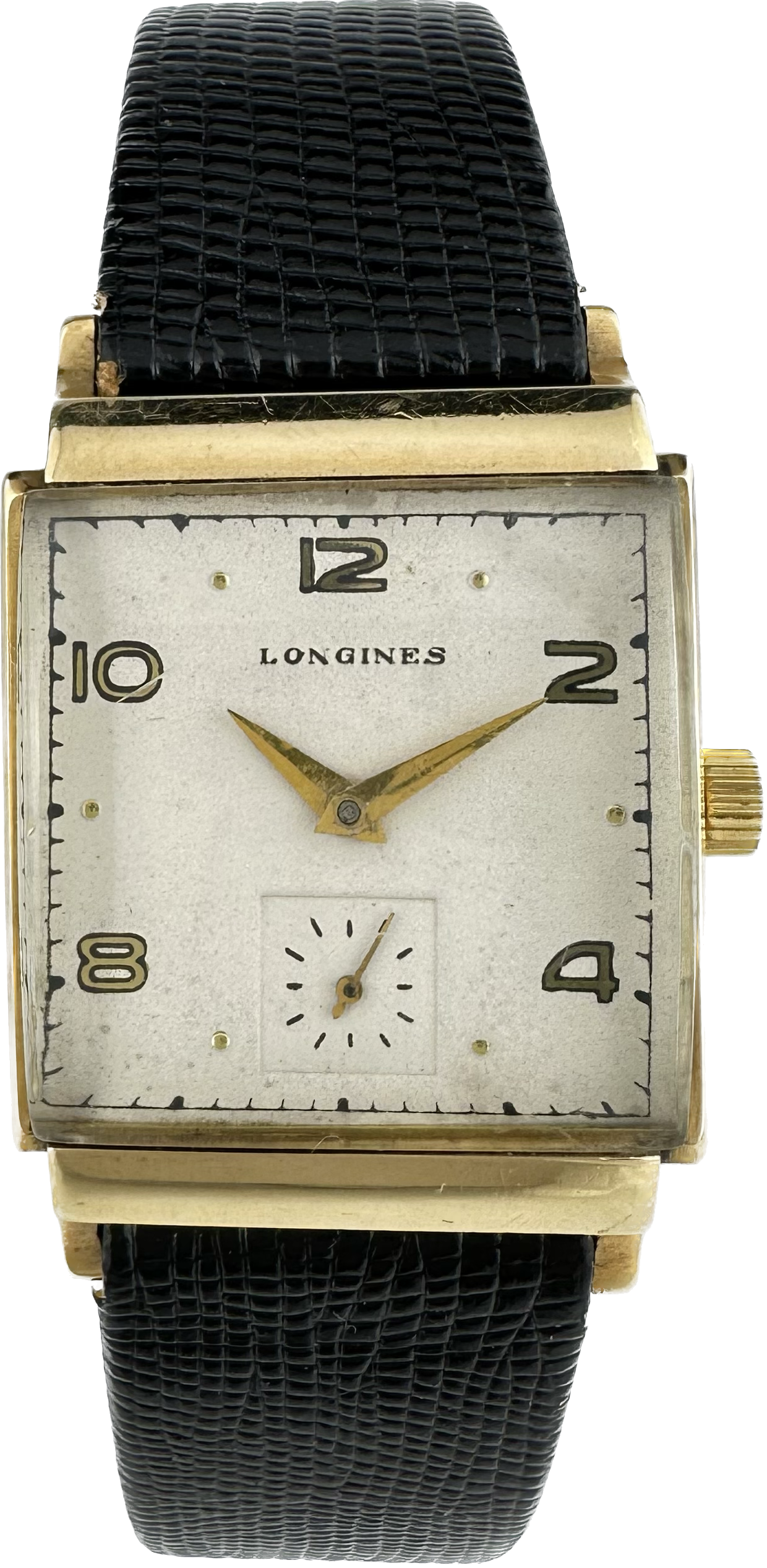 Vintage Longines Tank Style 17 Jewel Men s Mechanical Wristwatch 14k Gold Runs