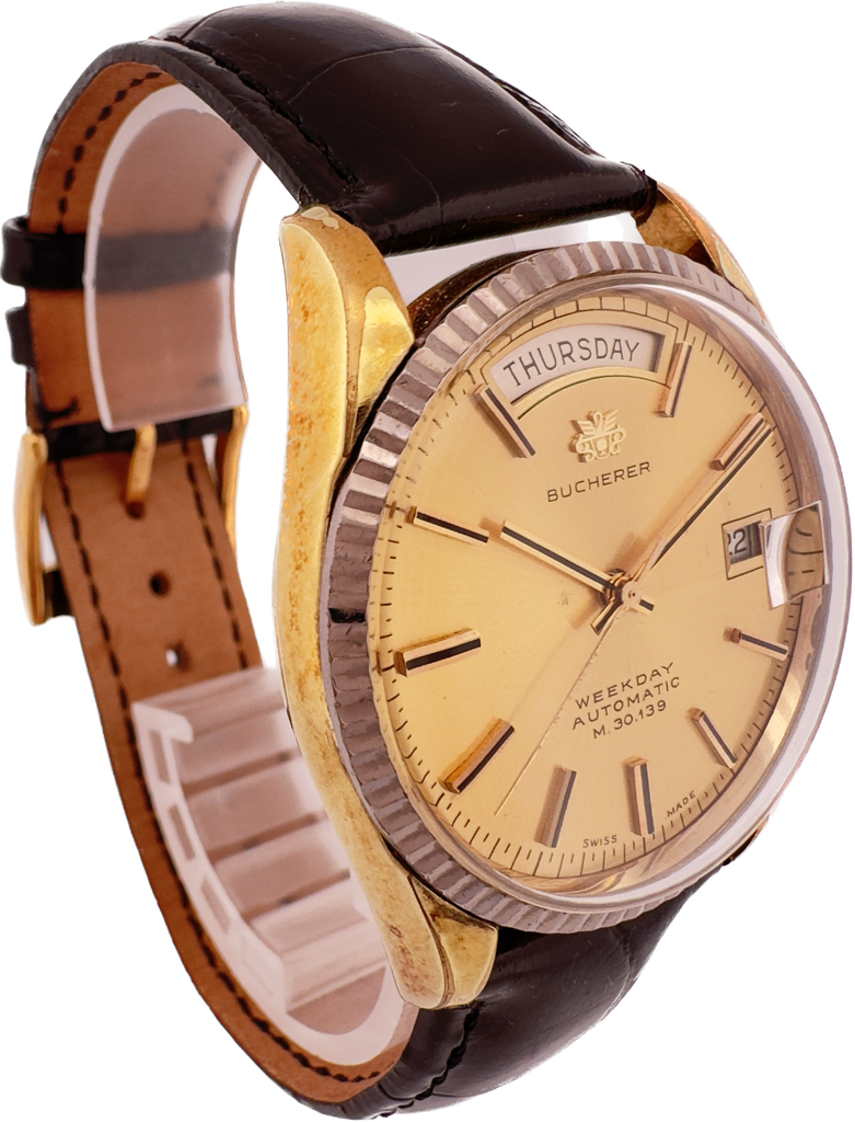 Vintage Bucherer Weekday M.30.139 President Men s Automatic Wristwatch thewatchpreserve
