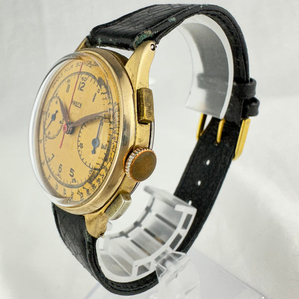 Vintage Leonidas Haste 17 Jewel Men's Chronograph Wristwatch Valjoux Running