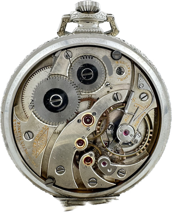 Antique Dietrich Gruen Chronometer 21 Jewel Pocket Watch V1 / Version 1 Running
