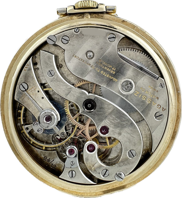 Antique Agassiz Bosun Whistle Mechanical Pocket Watch 24/12 High Grade Rare