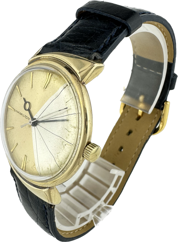 Vintage Hamilton T-403 Shark Fin Men's Automatic Wristwatch 663 10k GF Running