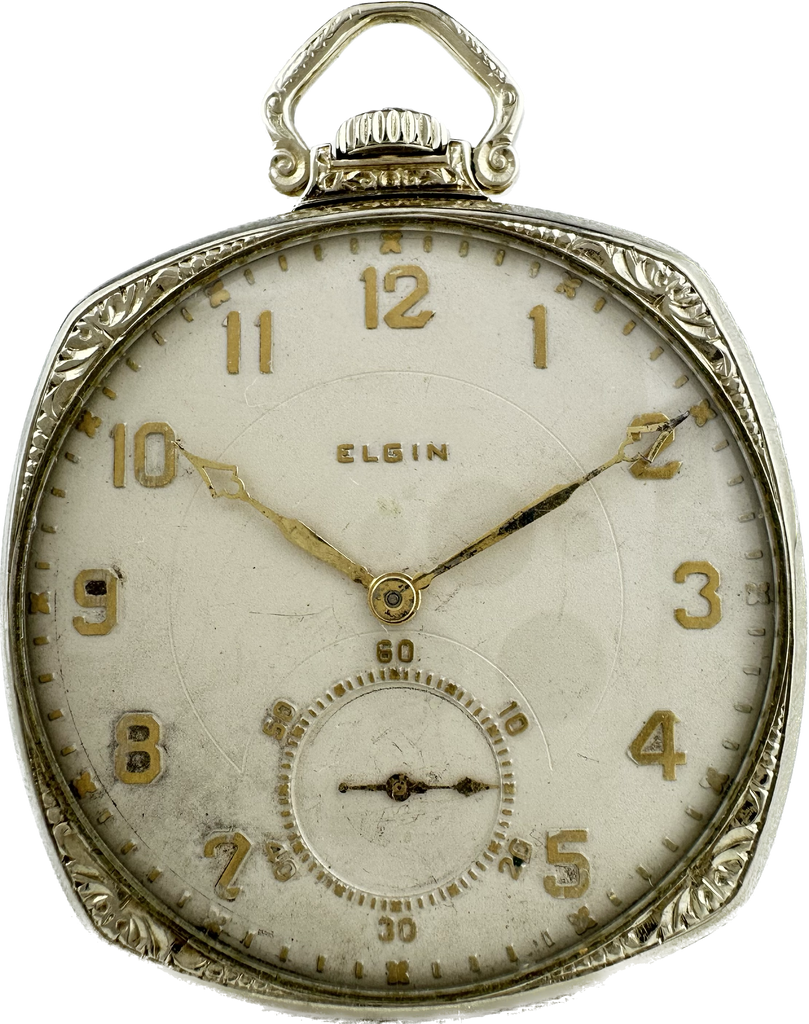 Vintage Elgin G.M. Wheeler Mechanical Pocket Watch Grade 452 Runs 14k White Gold