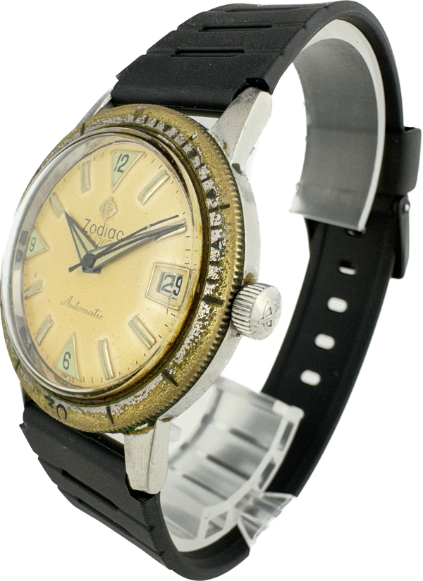 Vintage Zodiac 722-916 Sea Wolf 17J Men's Automatic Wristwatch Swiss Divers Runs