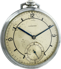 Vintage 1945 Longines WW2 Military 15 Jewel Manual Wind Pocket Watch 3 thewatchpreserve