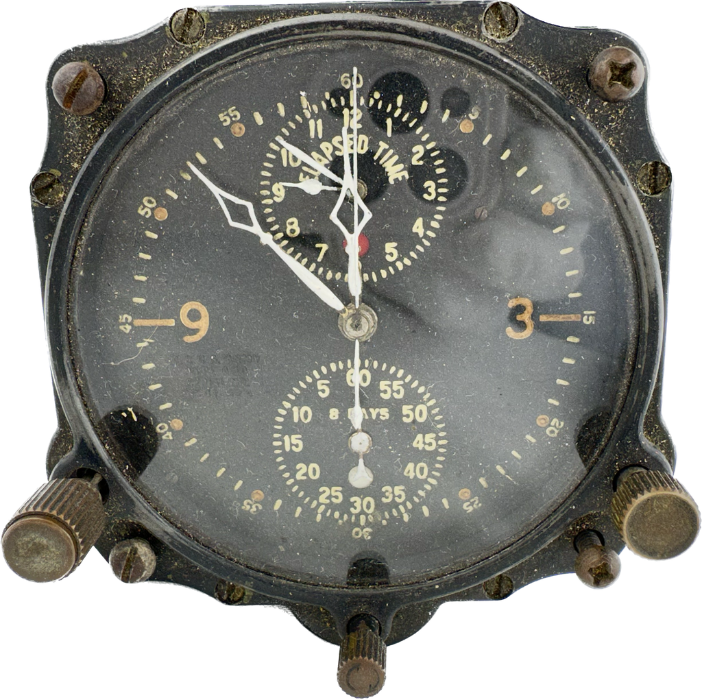 Vintage 1941 Jaeger USA U.S. Army A-10 Chronograph Aircraft Clock WW2 Military