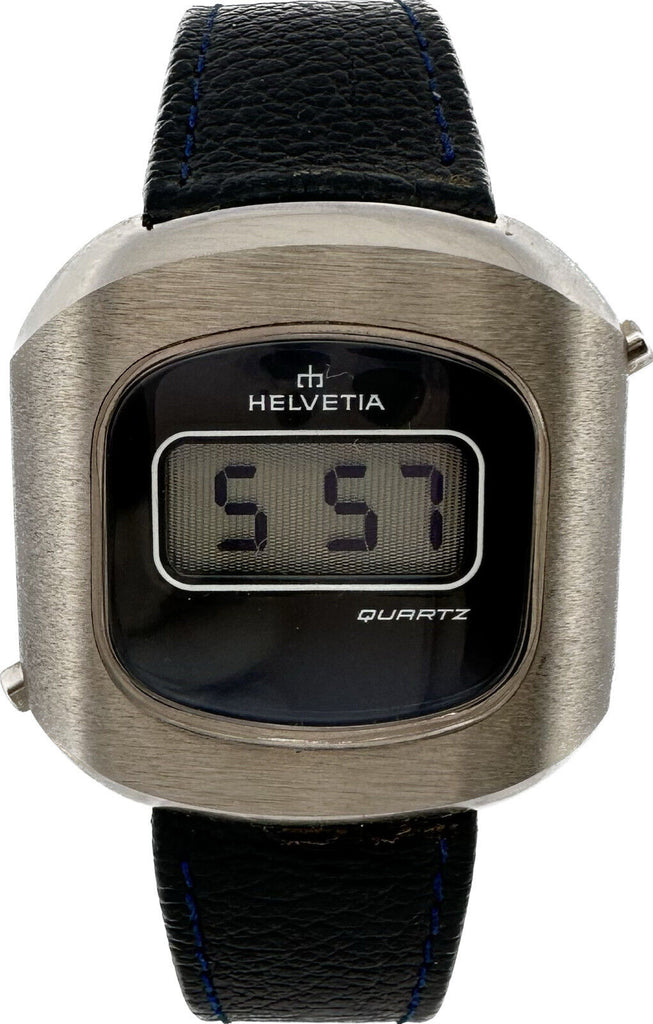 Vintage Helvetia 07.9315.0002.30 Men Digital LED Wristwatch ESA 9315 Swiss wBand