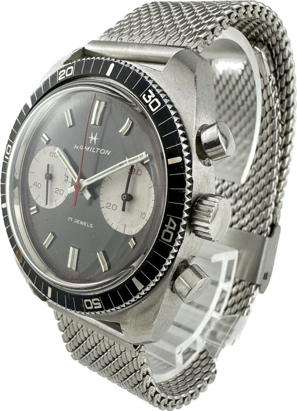 Vintage Hamilton Big Eye 647001-3 Men's Chronograph Wristwatch Valjoux 7733